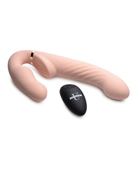 Strap U 10x Swirl Ergo-Fit Inflatable & Vibrating Strapless Strap On - Ivory